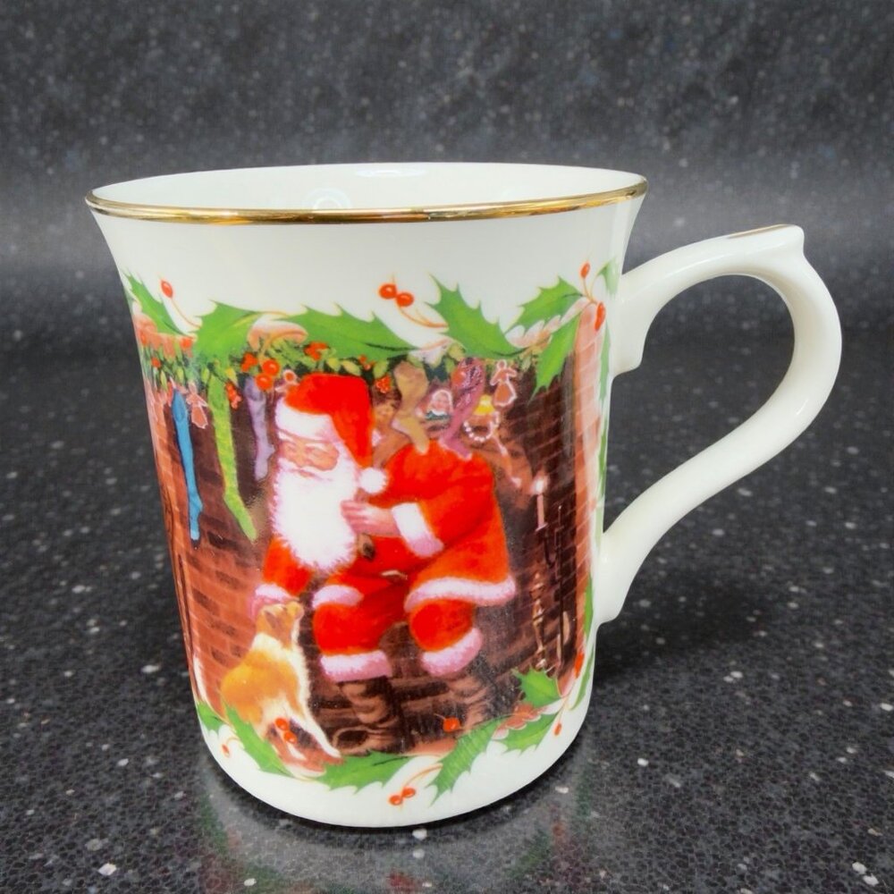 Lenox Santas Holiday Journey A Friend to All Fine Porcelain Coffee Mug Cup VTG